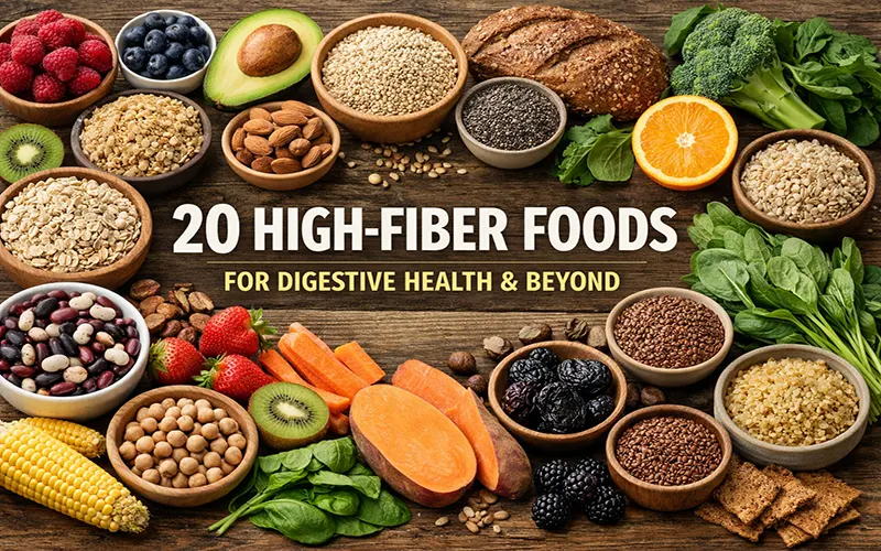 Bowl of fresh raspberries and blackberries for high fiber diet.