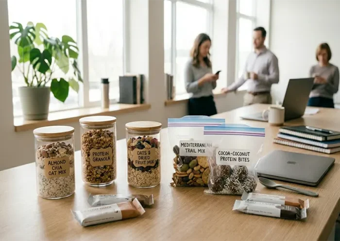 Healthy Non-Perishable Office Desk Breakfast Snacks and Ideas