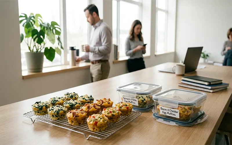 Low-Carb Portable Breakfast Egg Muffins for the Office
